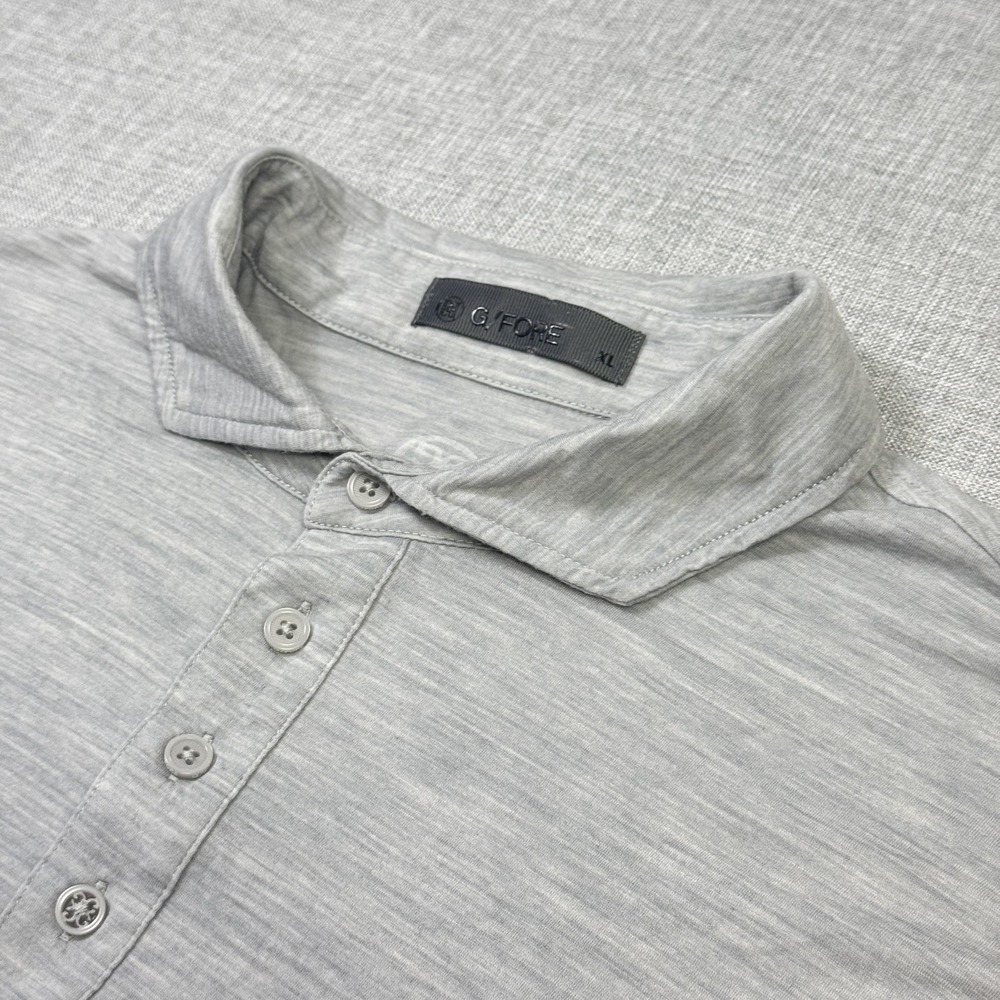 G/FORE Polo Golf Shirt‎ Mens XL Gray Performance Jersey Moisture Wicking